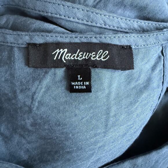 Madewell Women’s Sz large Relaxed Tulip-Back Top in Sunfaded Indigo Blue NO458 - Picture 4 of 8